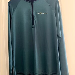 Underarmour Navy and Green Striped Shirt Players Cup Shirt